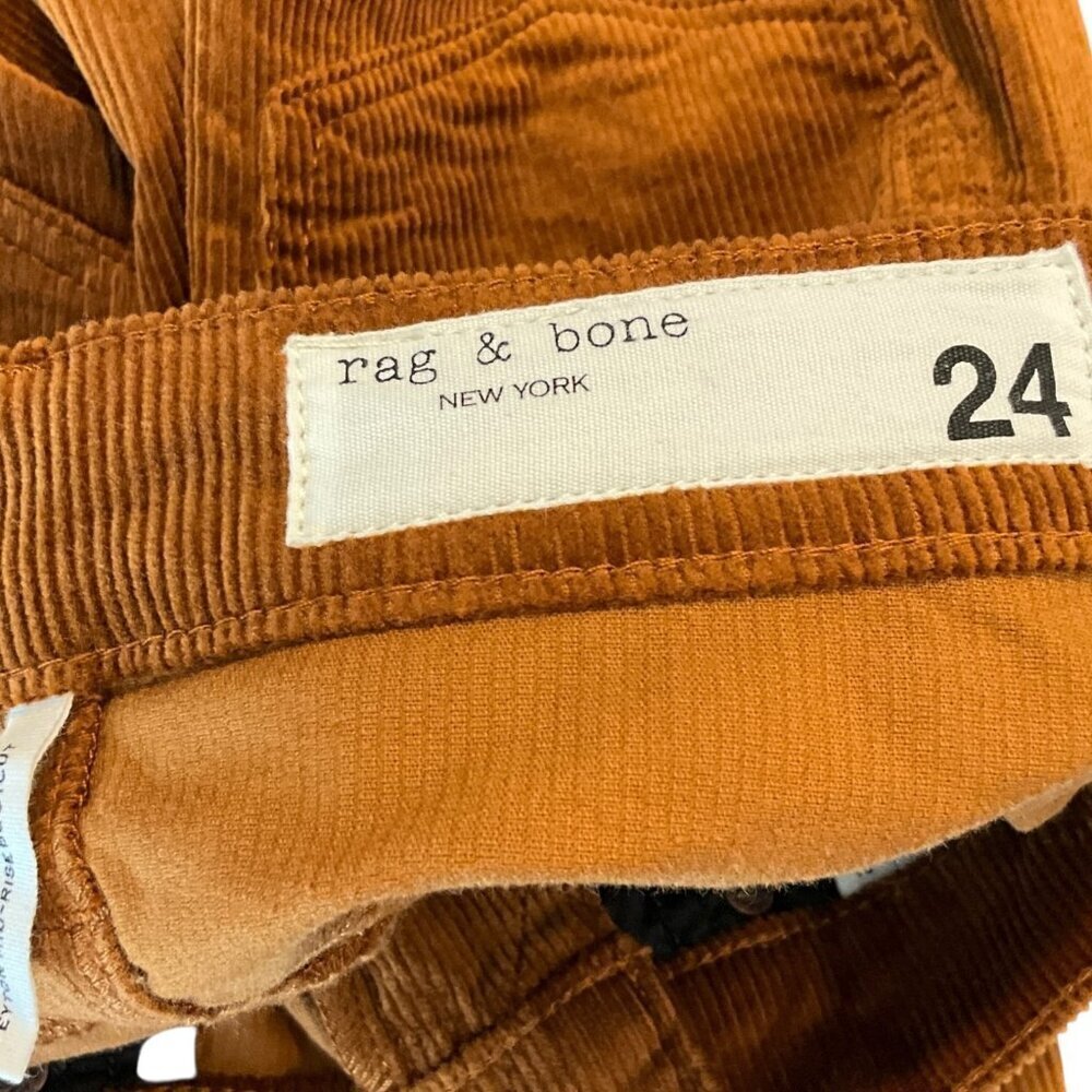Rag & Bone Peyton Mid Rise Bootcut Pants Corduroy Gold Brown Size 24 - Picture 8 of 12